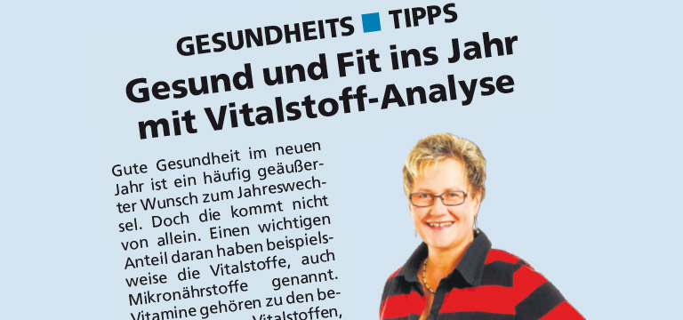 Gesund und Fit ins Jahr mit Vitalstoff-Analyse